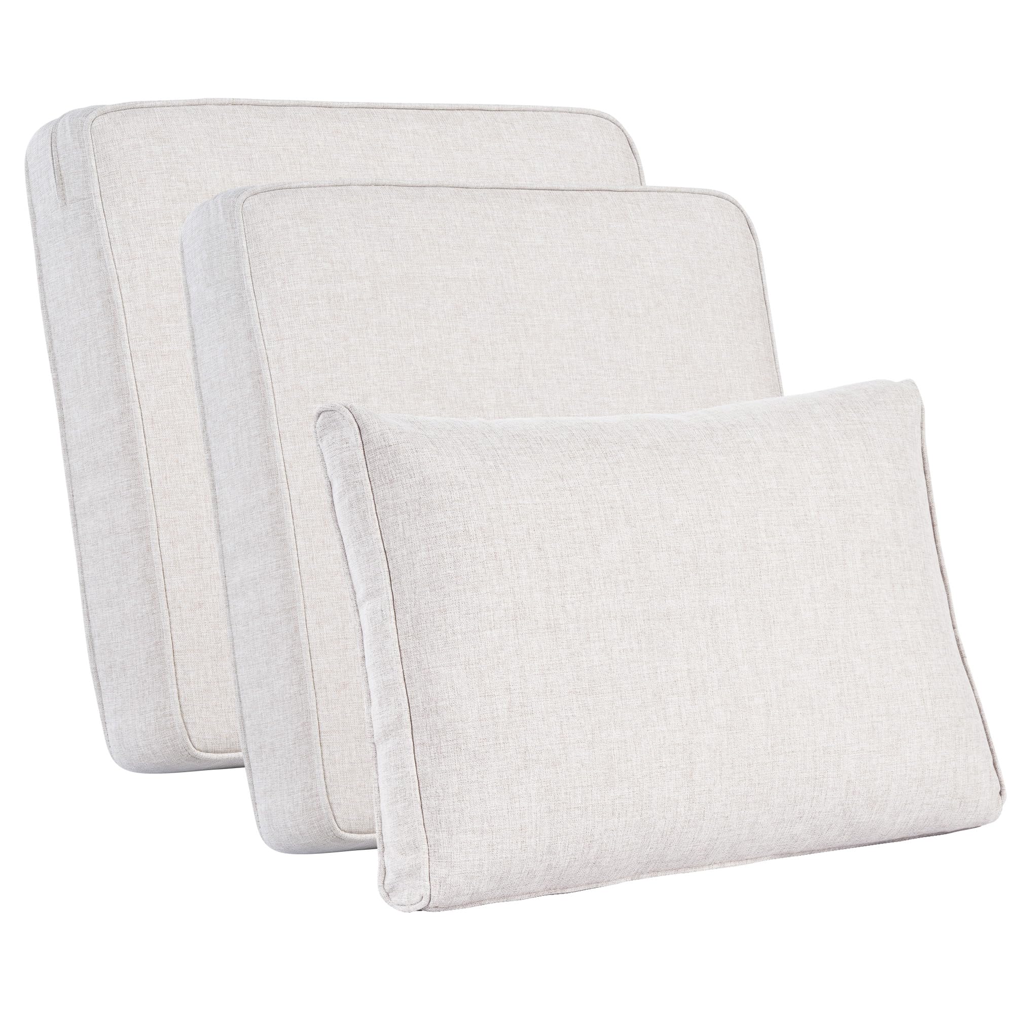 ovios Patio Cushion Covers, Waterproof Cushion Cover for Outdoor Furniture, Sofa, Couch, Ottoman Seat Back Cushion Cover with Zipper (8 Covers, Beige)