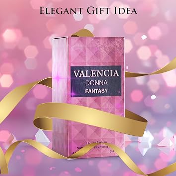 Valencia Donna Fantasy for Women Eau De Parfum - Floral Fruity Fragrance Top Notes of Kiwi & Brazilian Orange Mid Aroma of Rose & Jasmine - Base Scent of White Musk & Texas Cedar Elegant 100ml Bottle
