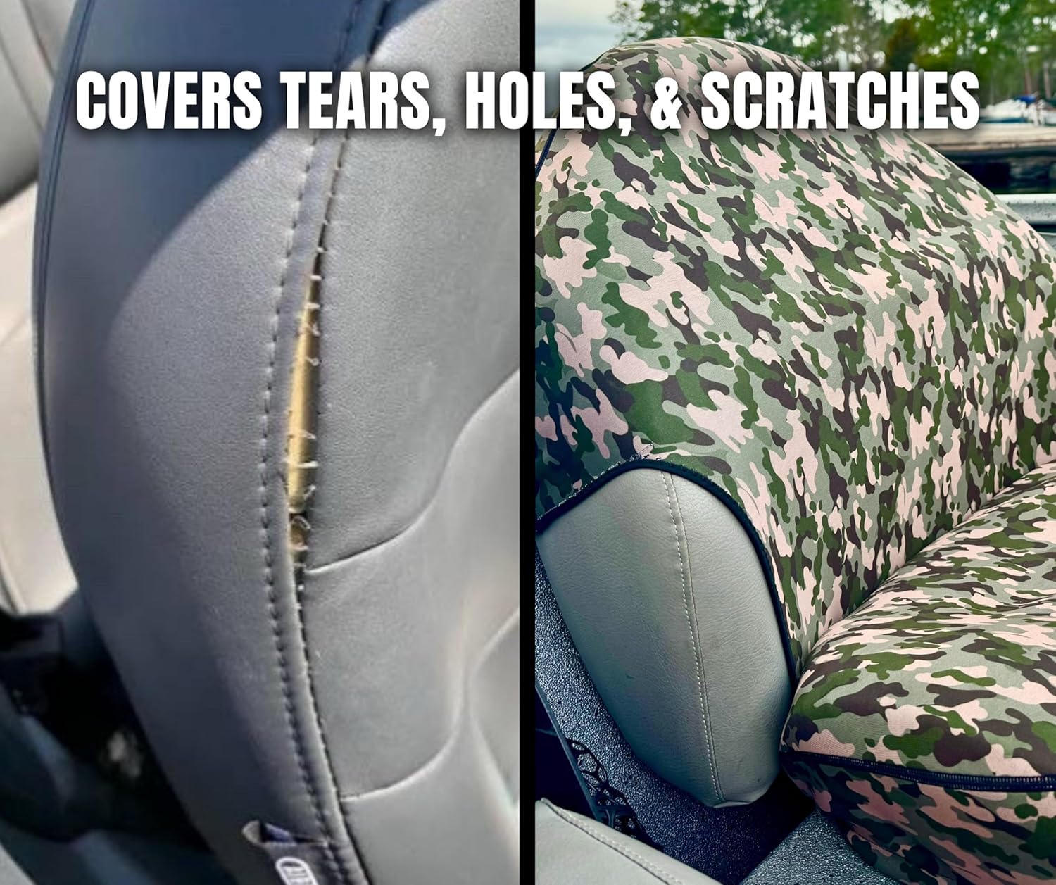 MJSC Boat Seat Cover – Neoprene Waterproof UV Resistant Fishing Seat Protector – Fits Folding, Pedestal & Bucket Bass Boat Seats Up to 22” Wide – Black