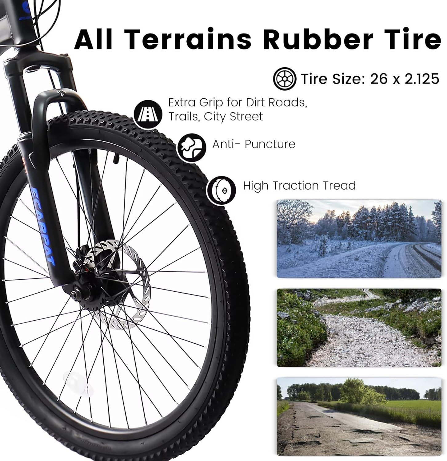 Mountain Bike for Adult Men Women, 26/27.5 inch Outdoor Cycling Bike, 21-Speed Full Suspension Adults Bicycle Trail City Commuter Bike, High Carbon Steel Frame Disc Brakes, Black