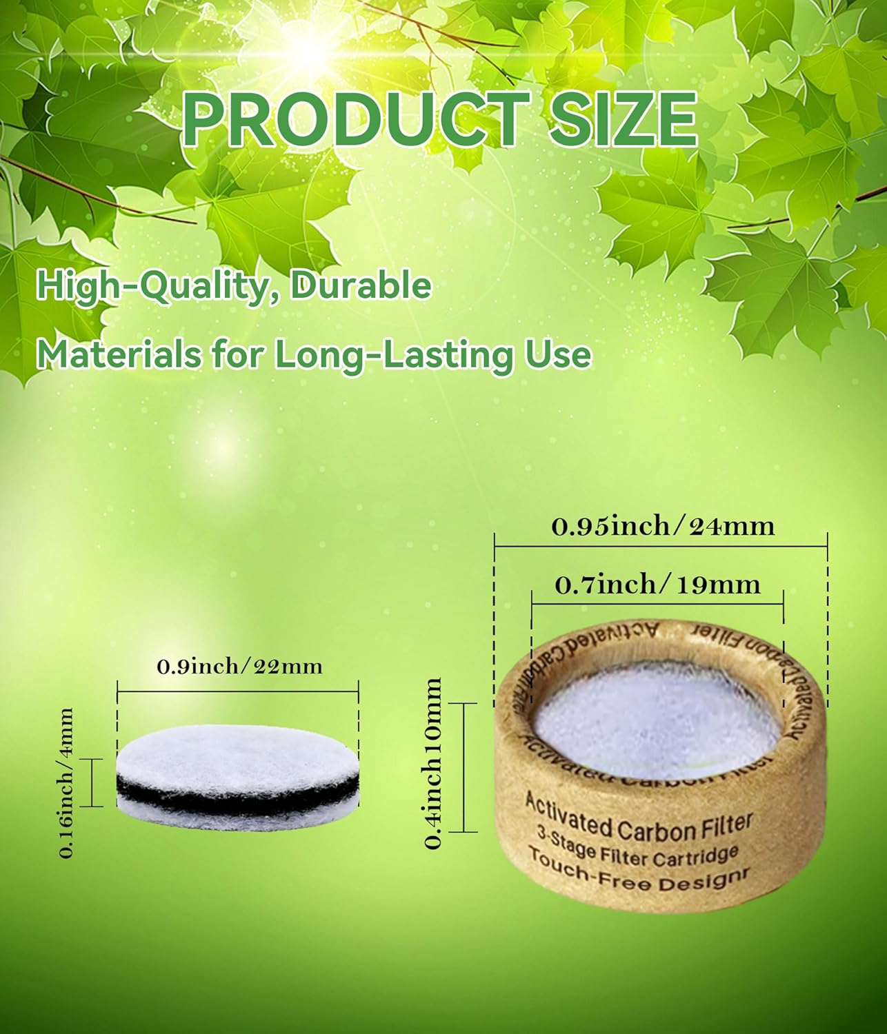 100-Pack Replaceable Activated Carbon Super-Clean - 3-Layer Filtration, Touch-Free Design, Universal Fit for Silicone Mouth Funnels