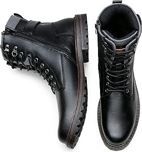 Amazon.com | Jousen Boots for Men Casual Dress Retro Lace Up