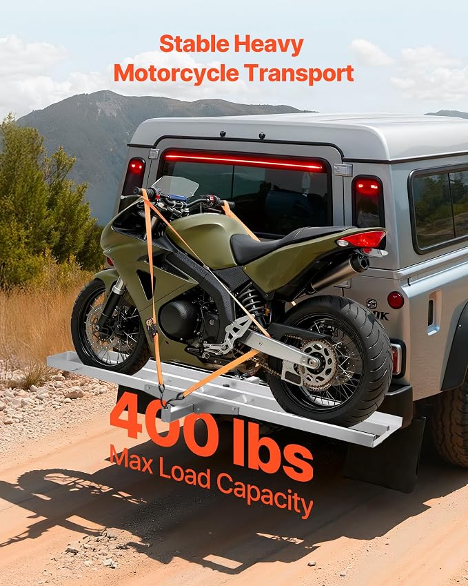 Porta motocicleta VEVOR aluminio 400 lbs con rampa 73 in miniatura 2