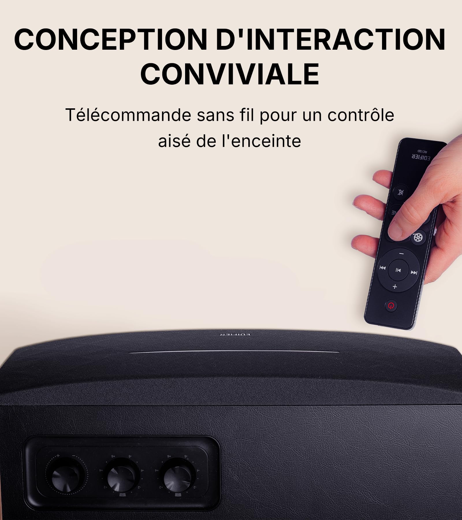 Edifier D12 Haut-Parleur de Bureau Bluetooth, Son Stéréo 70W avec DSP, Entrées RCA/AUX/Bluetooth, Télécommande sans Fil, Enceinte Multimédia pour PC/Smartphone/TV – Noir