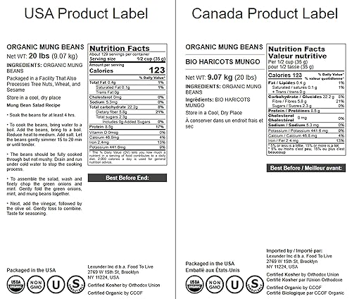 Vista 11 de Food to Live - Frijoles mungos secos (Kosher, Granel)