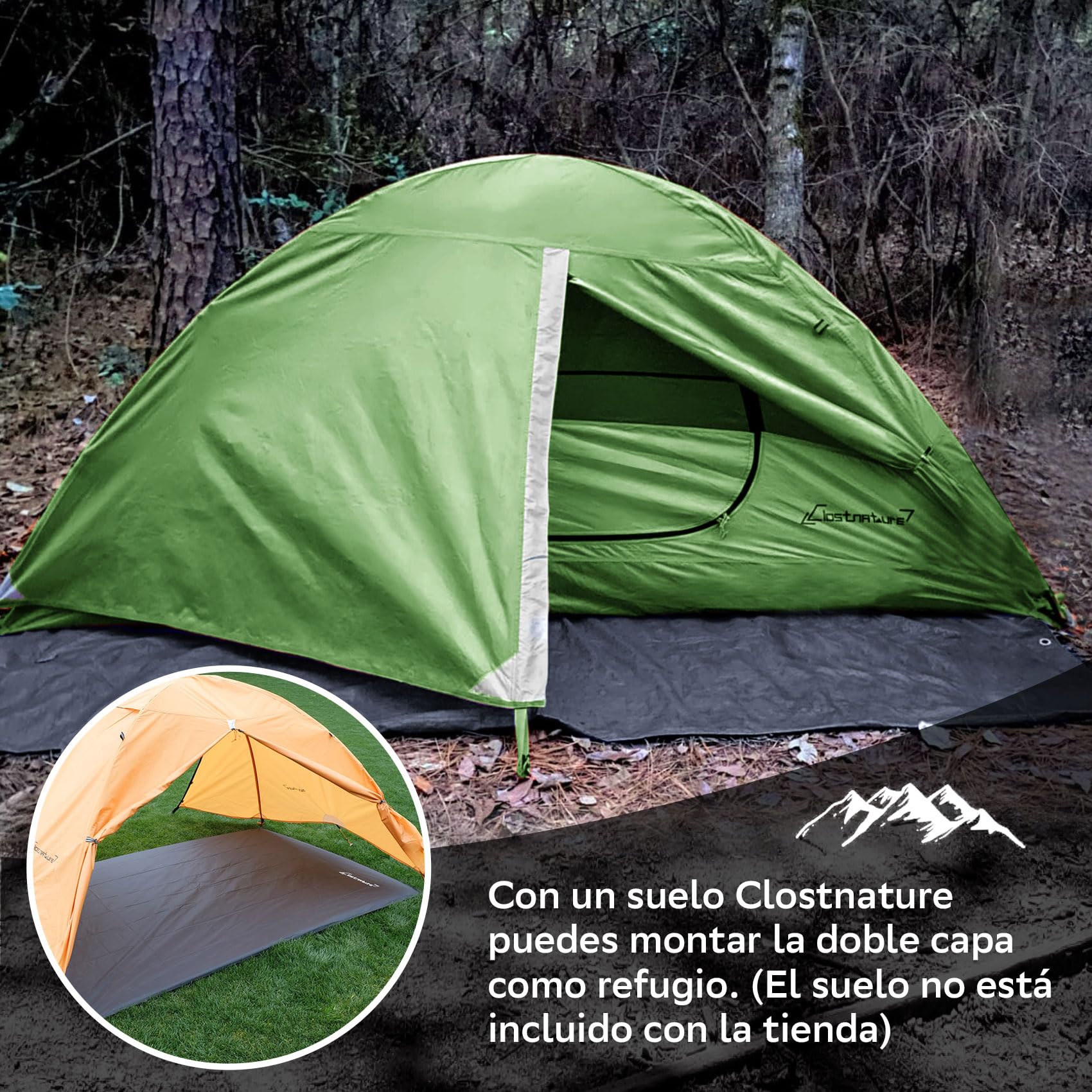 Clostnature Tienda de Campaña 1/2/3/4 Personas - Impermeable Ligero Acampar Tienda de Doble Capa, 3 Estaciones, Fácil de Instalar, Ideal para Senderismo, Camping y Actividades al Aire Libre