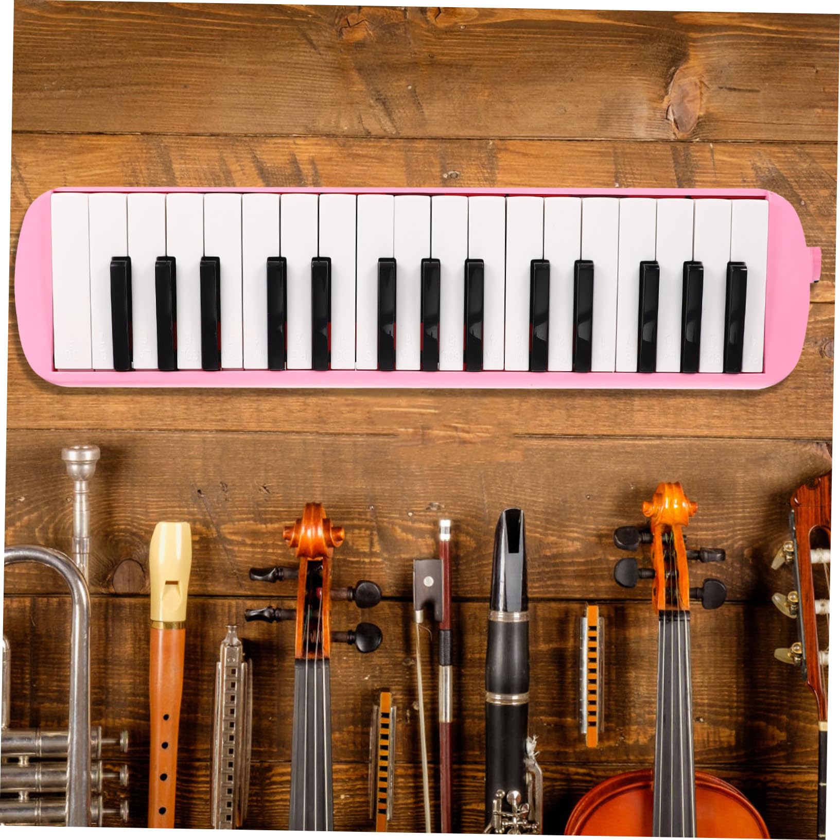Melodica Rosa 32 Tasti per Principianti e Adulti Bocchini | Abs Plastico e Nailon, Facile da Usare, Qualità Sonora Precisa, per Compleanno e Natale Bambini