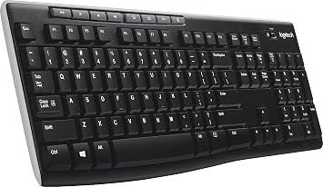 Logitech 920003051 K270 Wireless Keyboard, USB Unifying Receiver, Black
