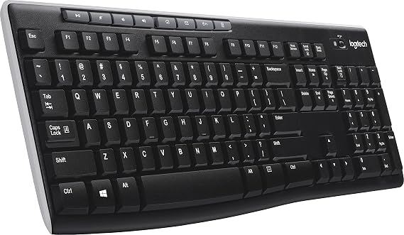 Logitech 920003051 K270 Wireless Keyboard, USB Unifying Receiver, Black