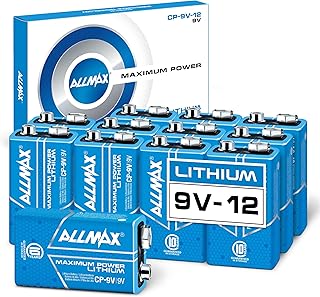 Allmax 9V Lithium Batteries (12 Count) – Longest Lasting, Leakproof, 10-Year Shelf Life, Ultimate Performance – Perfect fo...