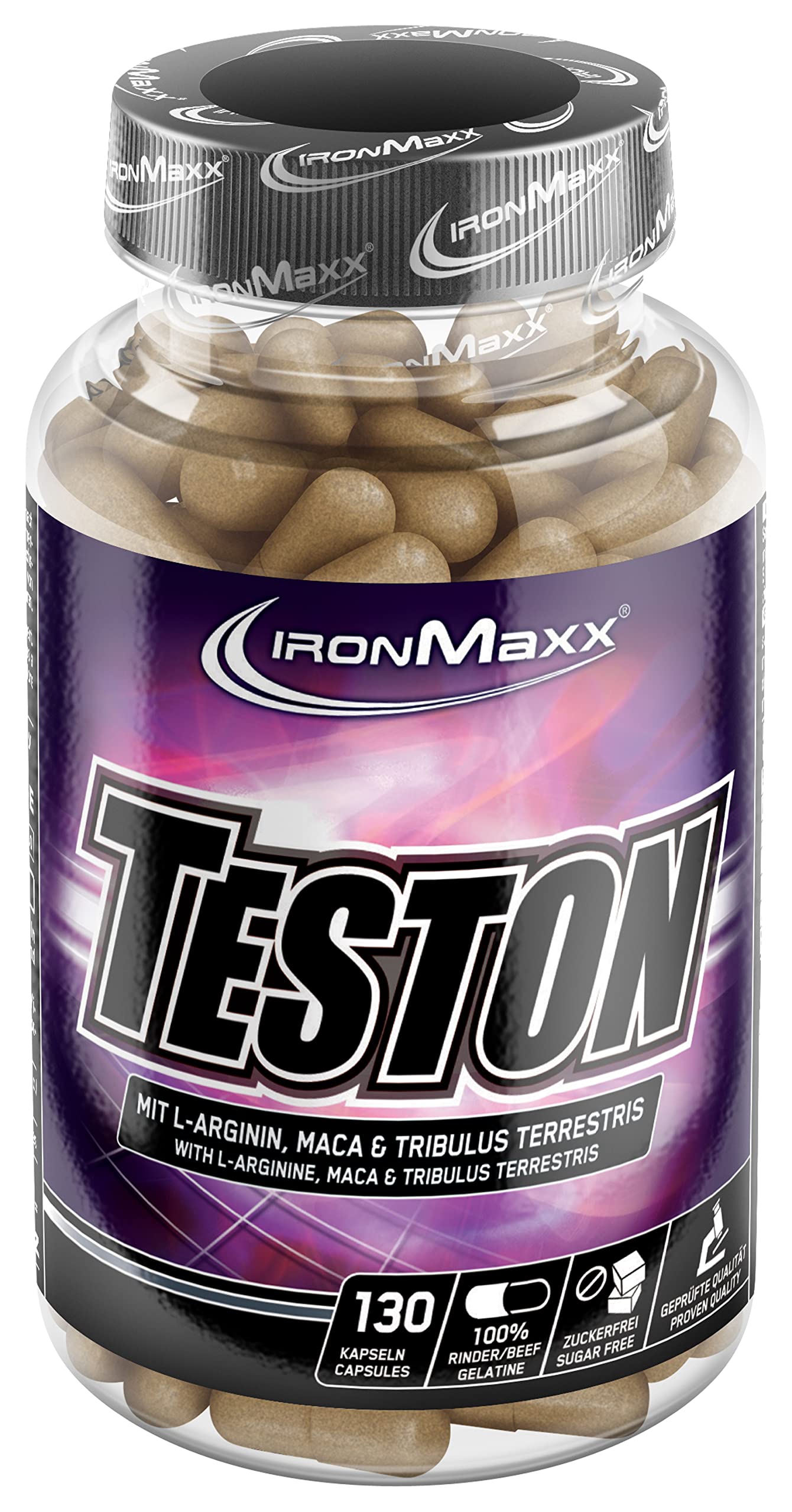 IronMaxx Teston Muscle Blaster - 130 Kapseln | mit L-Arginin | Hochdosierte Muskelunterstützung | Unterstützt die Durchblutung und Sauerstoffversorgung der Muskeln