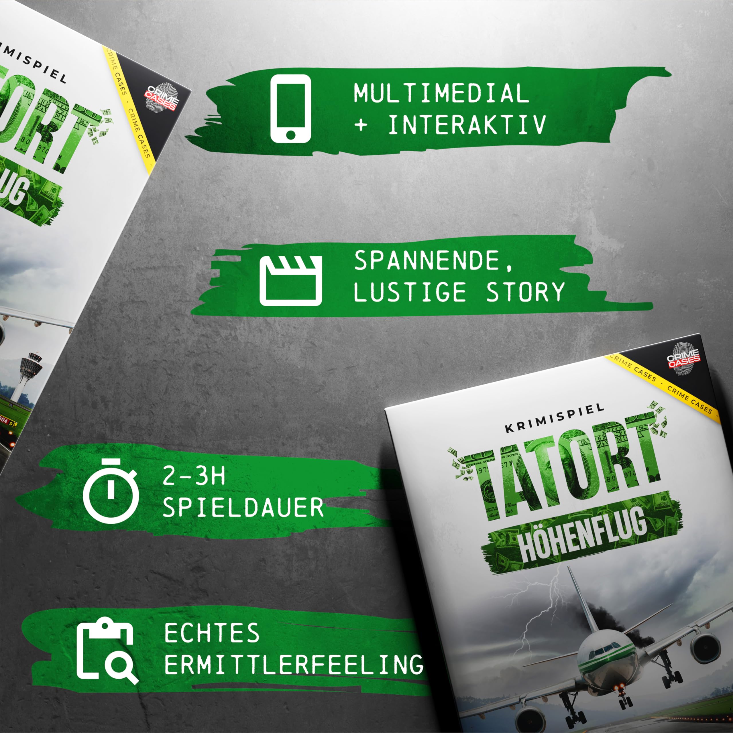 CRIMECASES Krimispiel Bundle – 3 spannende Fälle in einem Set: Tatort Kunstfehler, Höhenflug & Tonstudio | Cold Case Spiele für Erwachsene