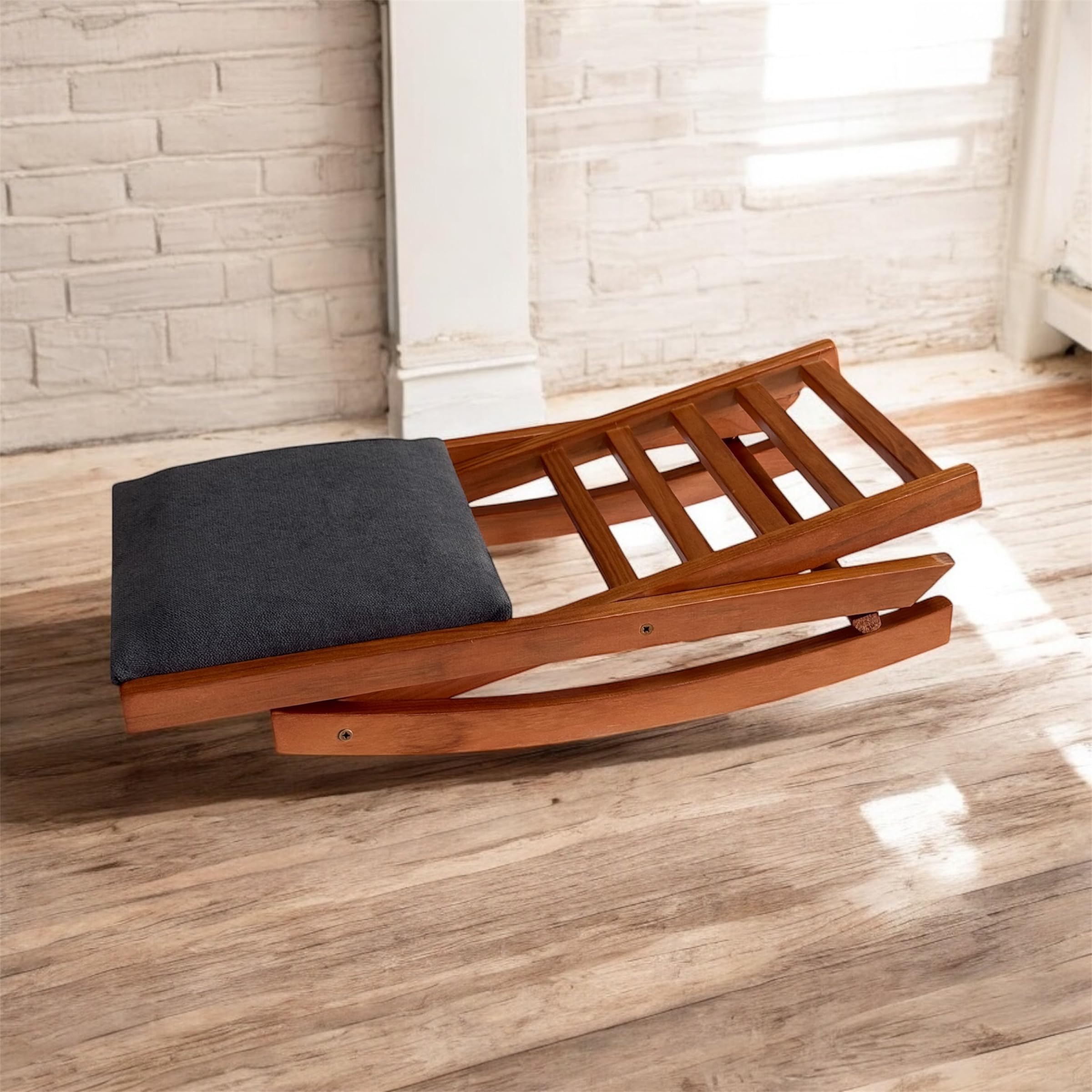 Reposapiés Plegable Balancín de Madera de pino Barnizado en Cerezo (Marengo)