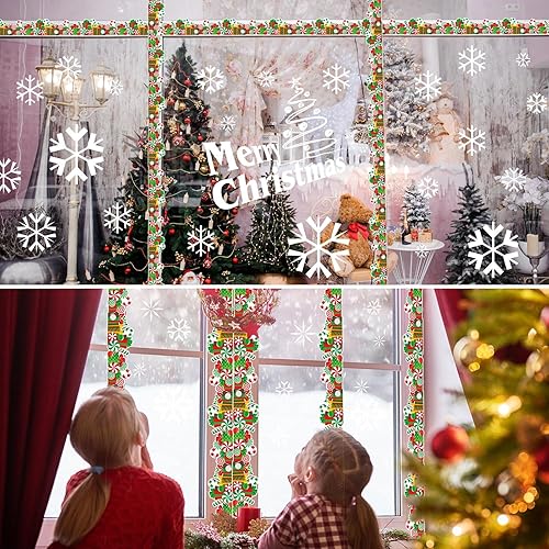 Miniatura 7 de Caja de regalo de Navidad con borde de 68.9 pies, borde de tablón de anuncios, mariposas, flores, abeja, espacio inspirador, lindo borde para el