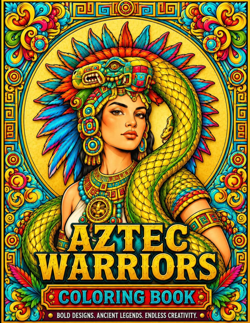 Aztec Warriors Coloring Book: Bold Designs, Ancient Legends, Endless Creativity.