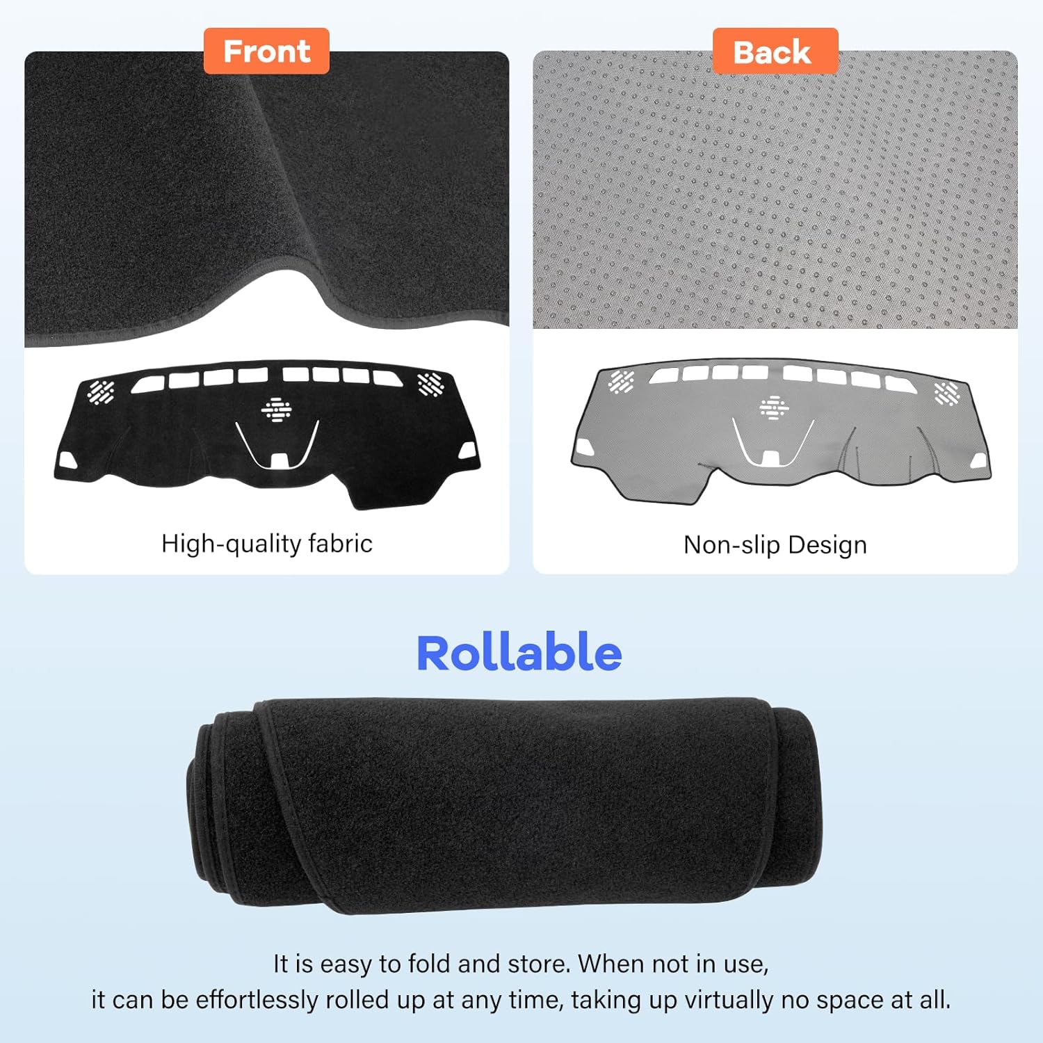 Car Dash Cover Compatible with 2014-2023 Jeep Cherokee Non-Slip Center Console Dashboard Cover Interior Accessories Dash Mat Sunshade Glare UV Rays Protector - Black(Not Fit Grand Cherokee)