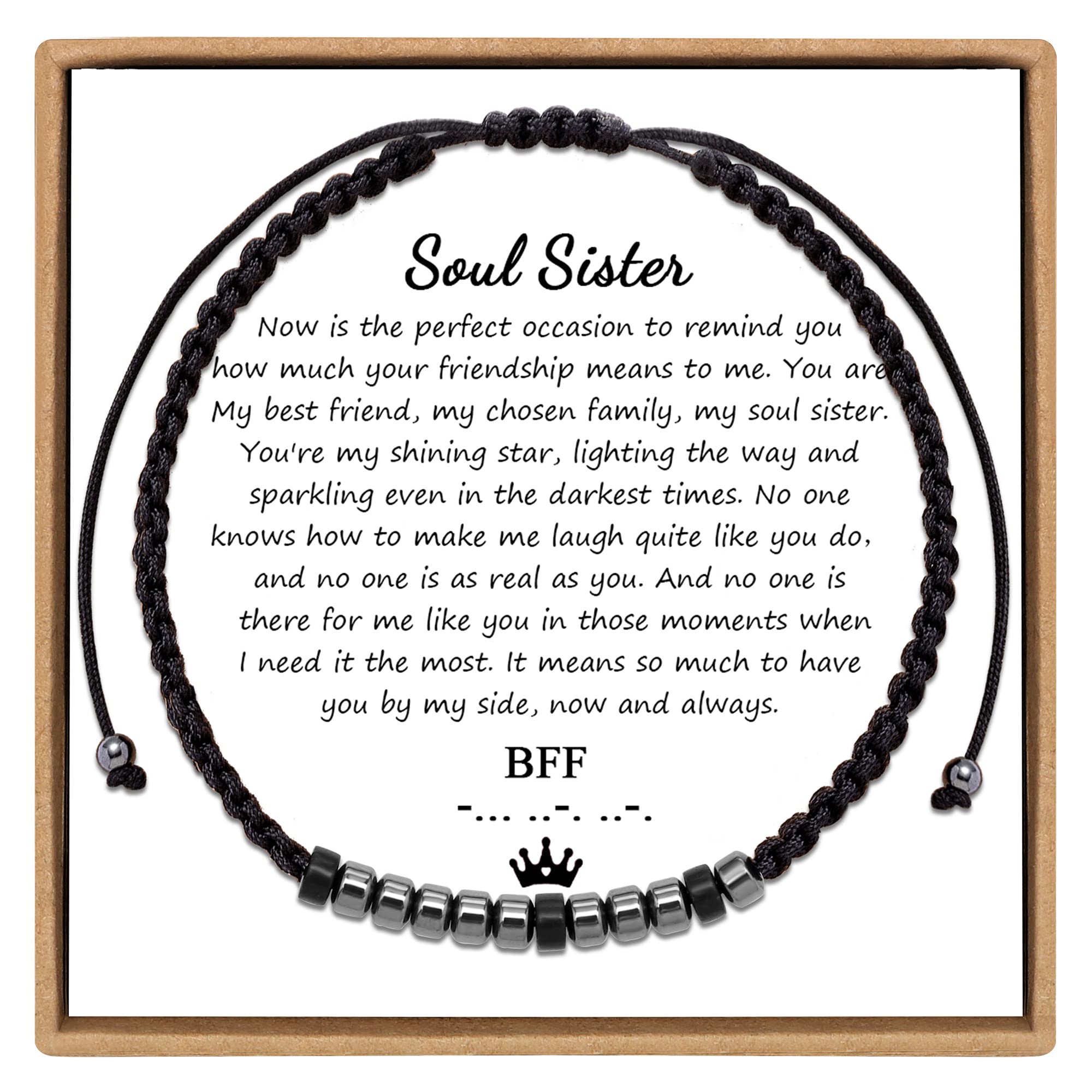 JoycuFF Inspirational 𝗠𝗼𝗿𝘀𝗲 𝗖𝗼𝗱𝗲 𝗕𝗿𝗮𝗰𝗲𝗹𝗲𝘁𝘀 𝗳𝗼𝗿 𝗪𝗼𝗺𝗲𝗻 Men Secret Message Obsidian Beads 𝗛𝗮𝗻𝗱𝗺𝗮𝗱𝗲 Woven Jewelry 𝗕𝗶𝗿𝘁𝗵𝗱𝗮𝘆 Gifts for Her