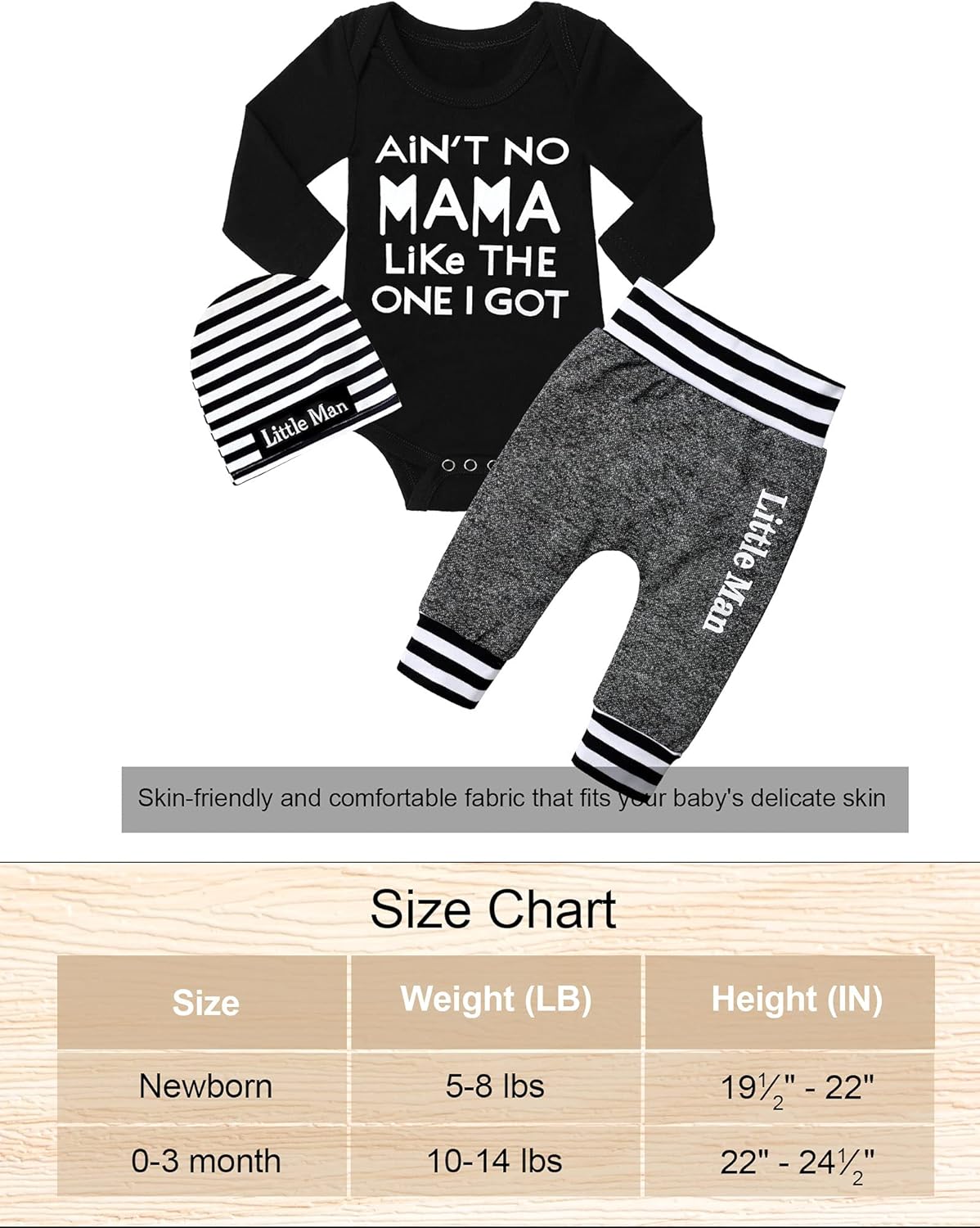 Fommy Newborn Baby Boy Clothes New to The Crew Letter Print Romper+ Pants+Hat 3PCS Outfit - Image 6