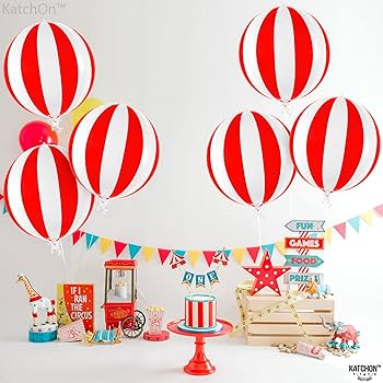 Amazon | KatchOn(カッチオン) 巨大な赤と白のカーニバルバルーン - 22