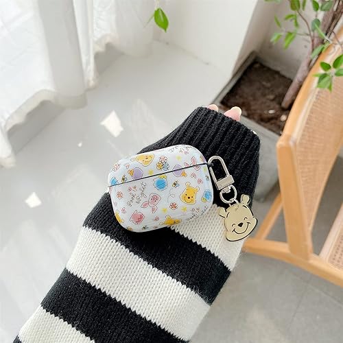 Miniatura 4 de Funda para AirPods Pro 2, funda de TPU suave con dije de llavero para Apple AirPod Pro 2nd Winnie The Pooh Bear Piglet Honey Hunny Color Amarillo