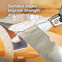 Vista 3 de Tijeras de Taller Fiskars Pro PowerArc, Tijeras de Acero Inoxidable Resistentes, Herramienta de Grado Industrial para Edificación y Construcción, 10
