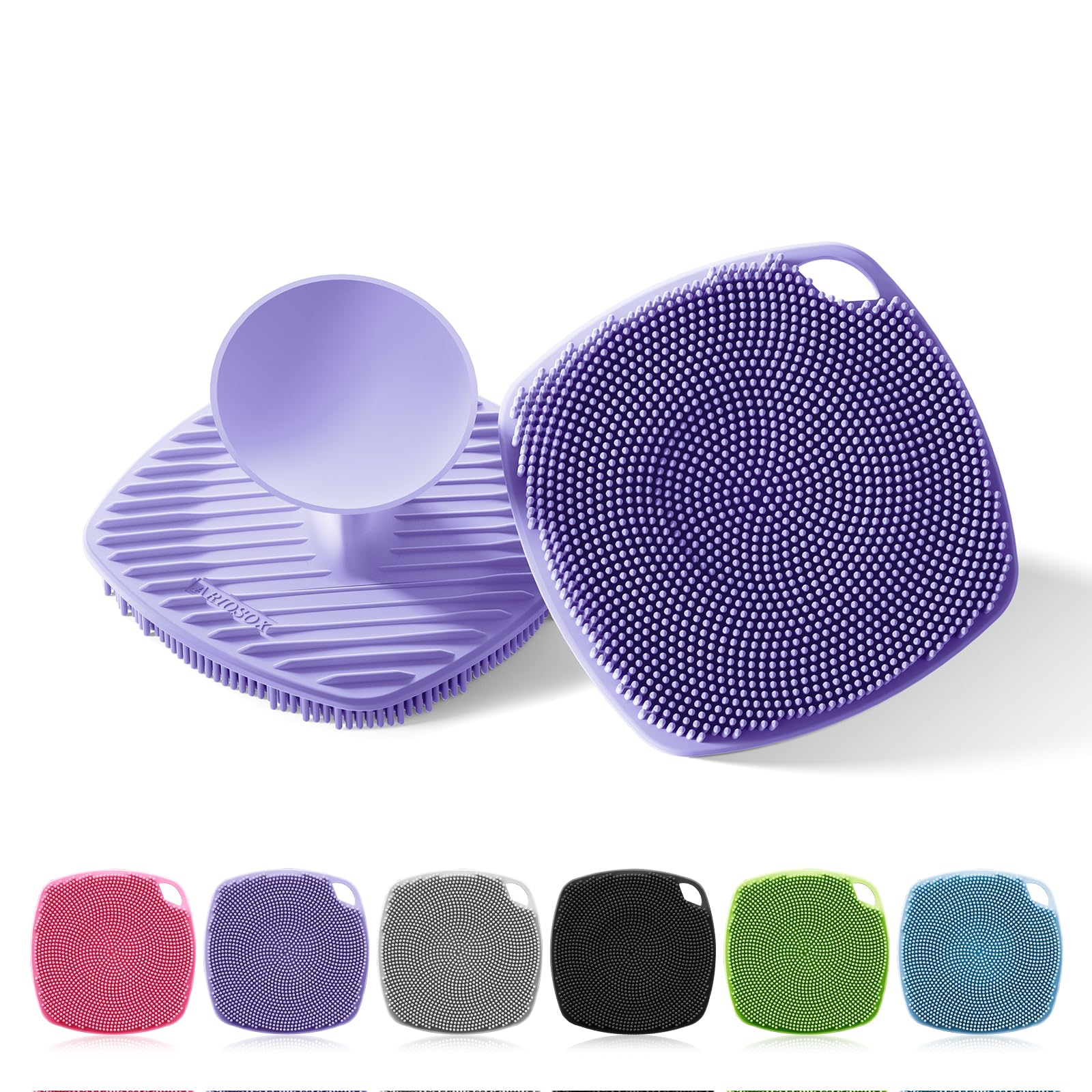 ARIOSOX Silicone Body Scrubber, Gentle Texture Exfoliating Body Scrubber for Men and Women On Sensitive Skin, Soft Scrubber Produces Rich Form and