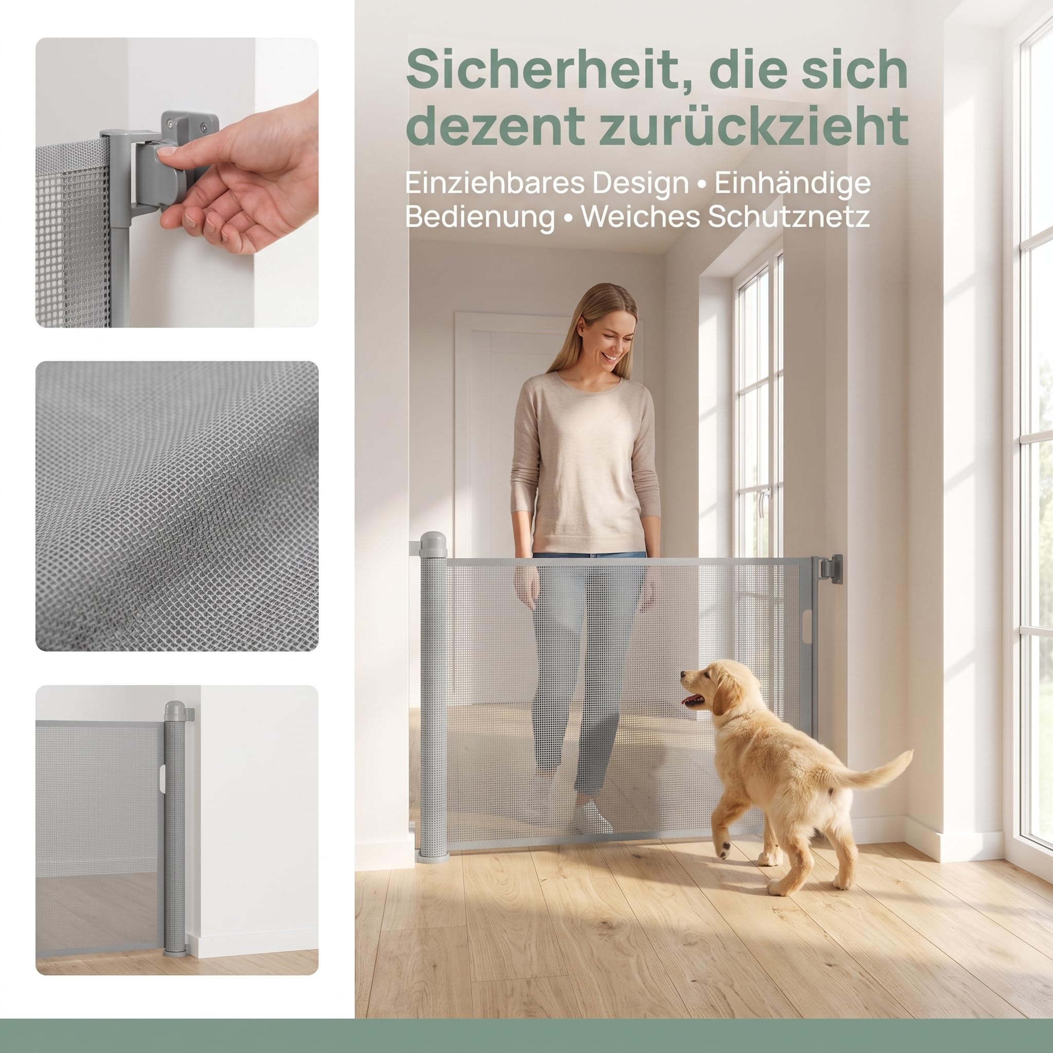 YRHome Griglia di protezione per bambini, estensibile da 0 a 150 cm, colore