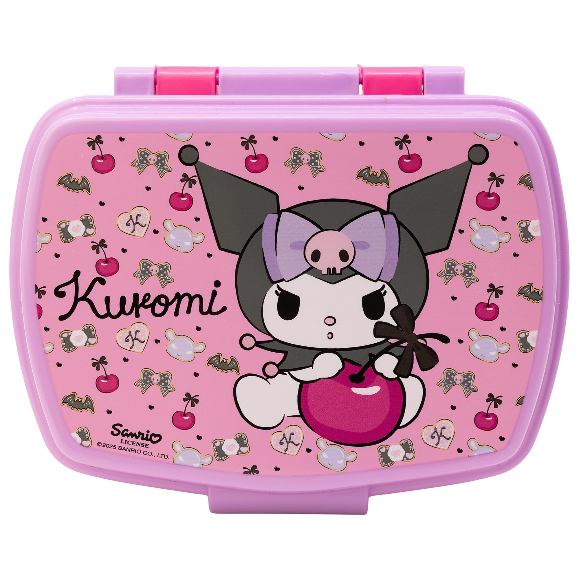 STOR Kids Sandwich Box Kuromi, Rectangular Lunch Container 1333ml, BPA Free, Durable Plastic, Perfect for School and Snacks