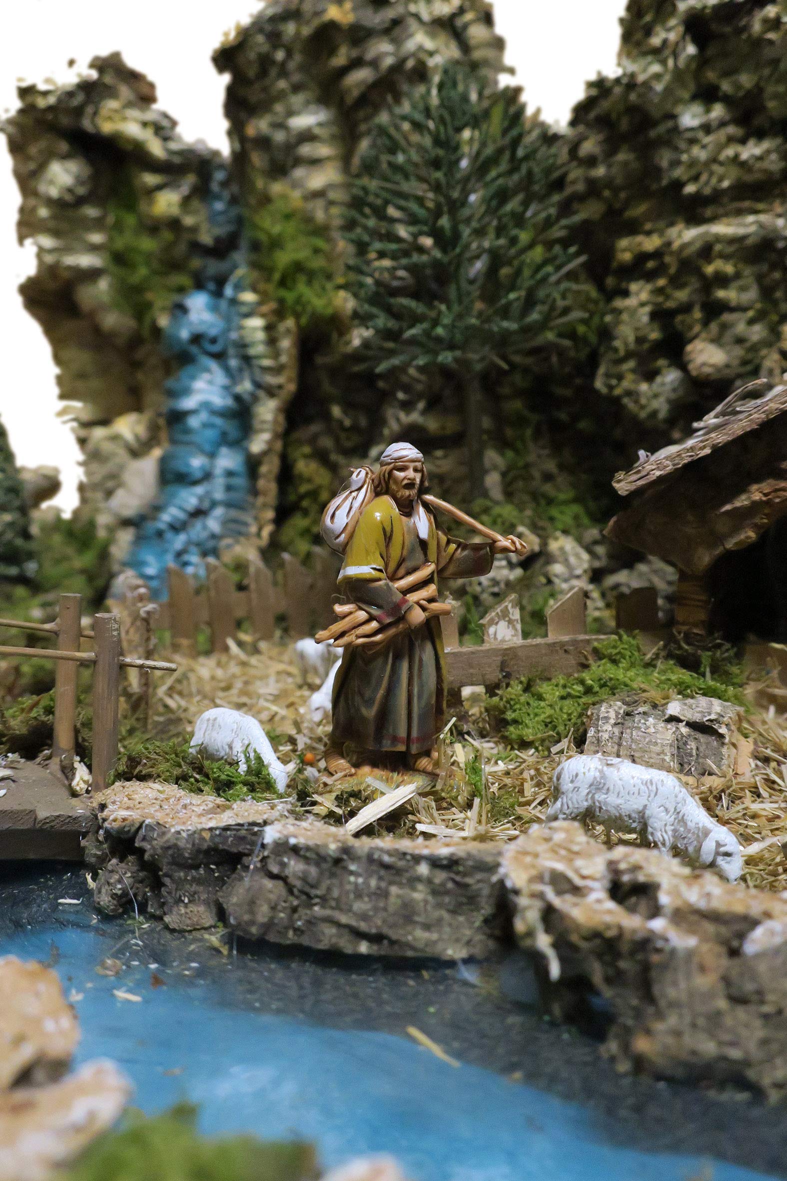 Ferrari & Arrighetti Portal de Belén con río y Figuras del Nacimiento Incluidas - Pesebres Bertoni