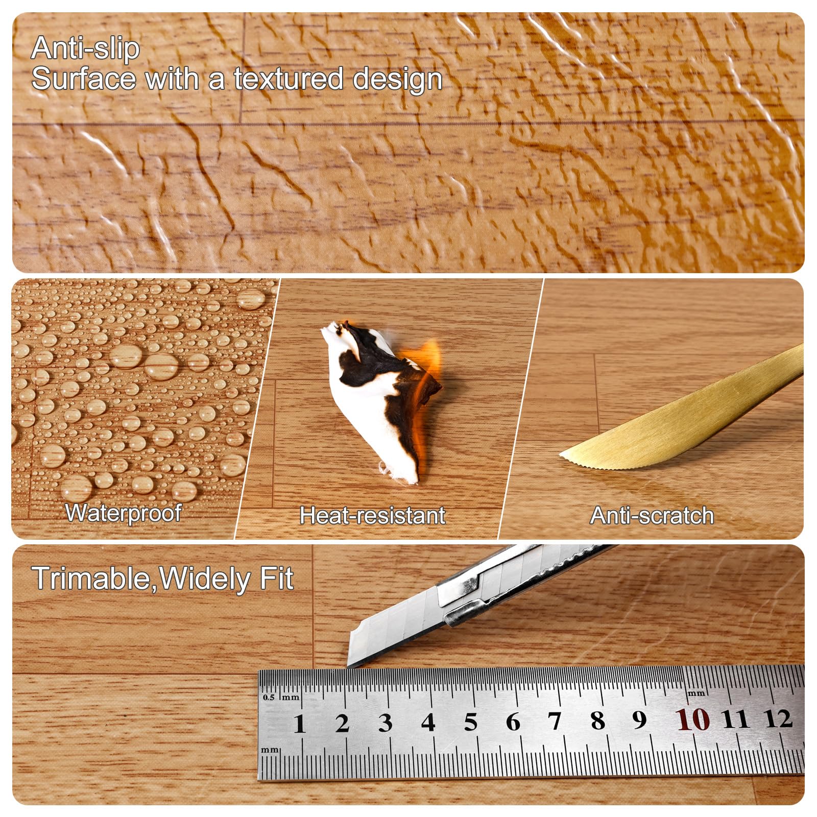 Piastrelle autoadesive per pavimenti in vinile, 30,5 x 30,5 cm, effetto assi fai da te, per cucina, bagno, camera da letto, soggiorno, 30 piastrelle in legno di quercia chiaro