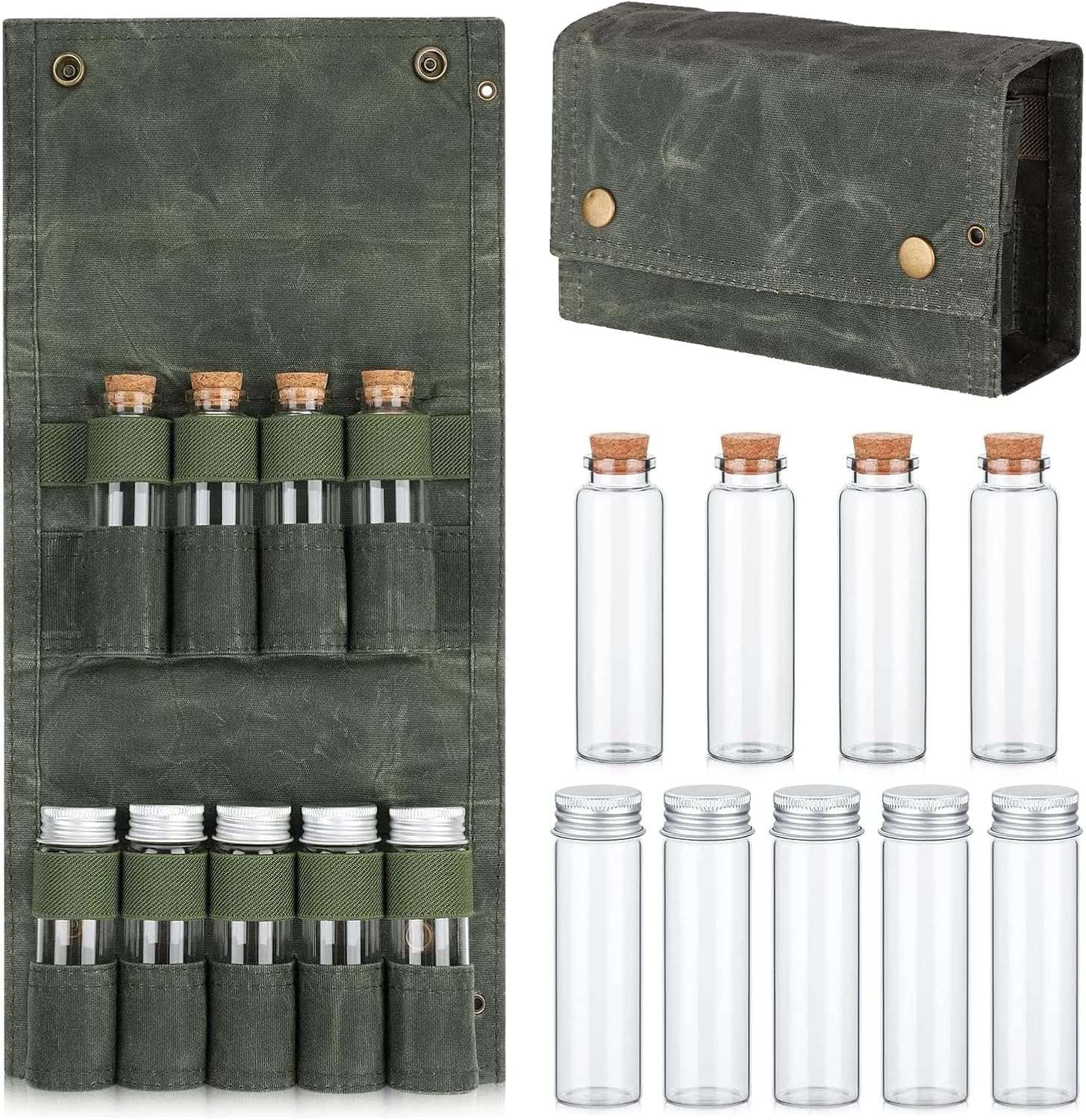 Vokowin Portable Spice Bag with 9 Spice Jars, Canvas Seasoning Storage Bag Organizer, Canvas Travel Seasoning container, Portable Spice Bag For Travel for Outdoor Camping BBQ Picnic (K271-1) Vokowin Portable Spice Bag with 9 Spice Jars, Canvas Seasoning Storage Bag Organizer, Canvas Travel Seasoning container, Portable Spice Bag For Travel for Outdoor Camping BBQ Picnic (K271-1)