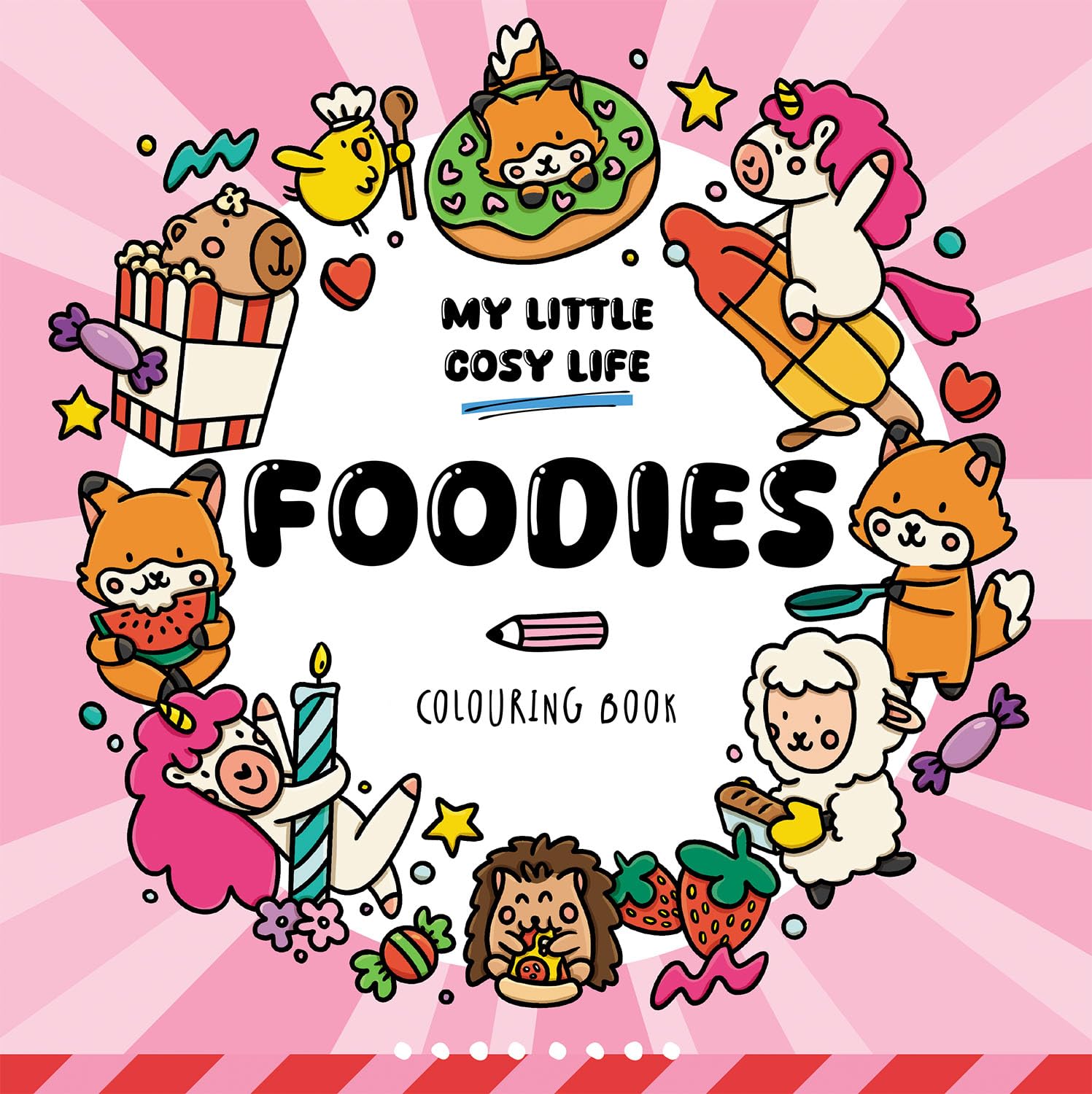 Foodies: Cute Kawaii Colouring Book for Teens and Adults Featuring Adorable Animals, Purmaids and Cosy Scenes (My Little Cosy Life)