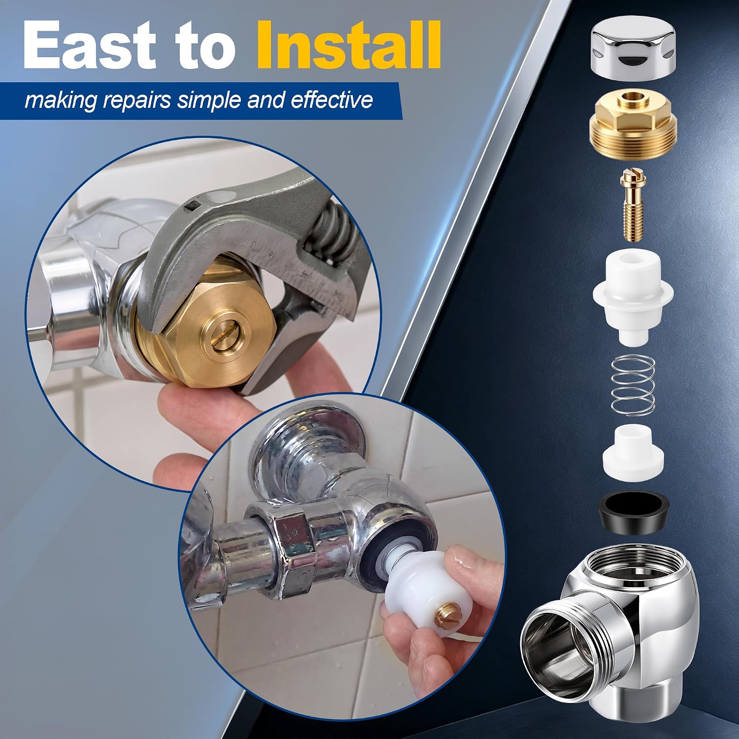 1" Screwdriver Control Stop Compatible with Sloan H-700-A | Compatible with Sloan Royal Flushometers, Chrome Plate Finish