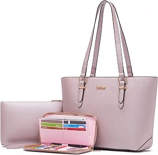 Qiyuer Versatile Daily Purses with RFID Wallet for Women Tote Handbag Set