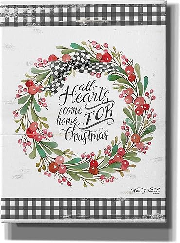 'All Hearts Come Home For Christmas I' por Cindy Jacobs, arte de pared en lienzo, 12 x 16 pulgadas 'All Hearts Come Home For Christmas I' por Cindy Jacobs, arte de pared en lienzo, 12 x 16 pulgadas
