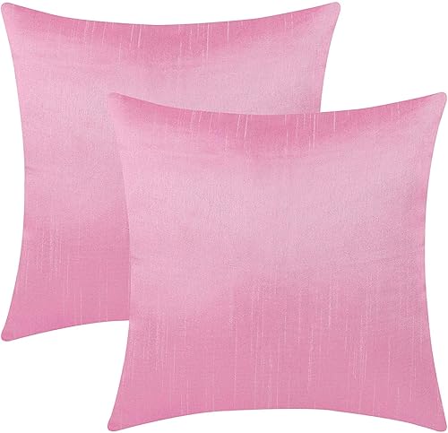 White Petals - Juego de 2 fundas de almohada europeas de color óxido, seda lisa, fundas decorativas sólidas, (26 x 26 pulgadas)