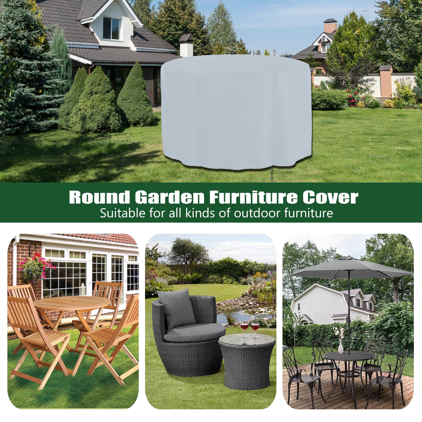 Beschermhoes voor Tuinmeubelen Tafelafdekking Waterdichte Anti-UV Zware 420D Oxford Terrasmeubelhoezen Outdoor,voor Tafels Terrasstoelen Tuinmeubelen -Blue_130x110x75cm