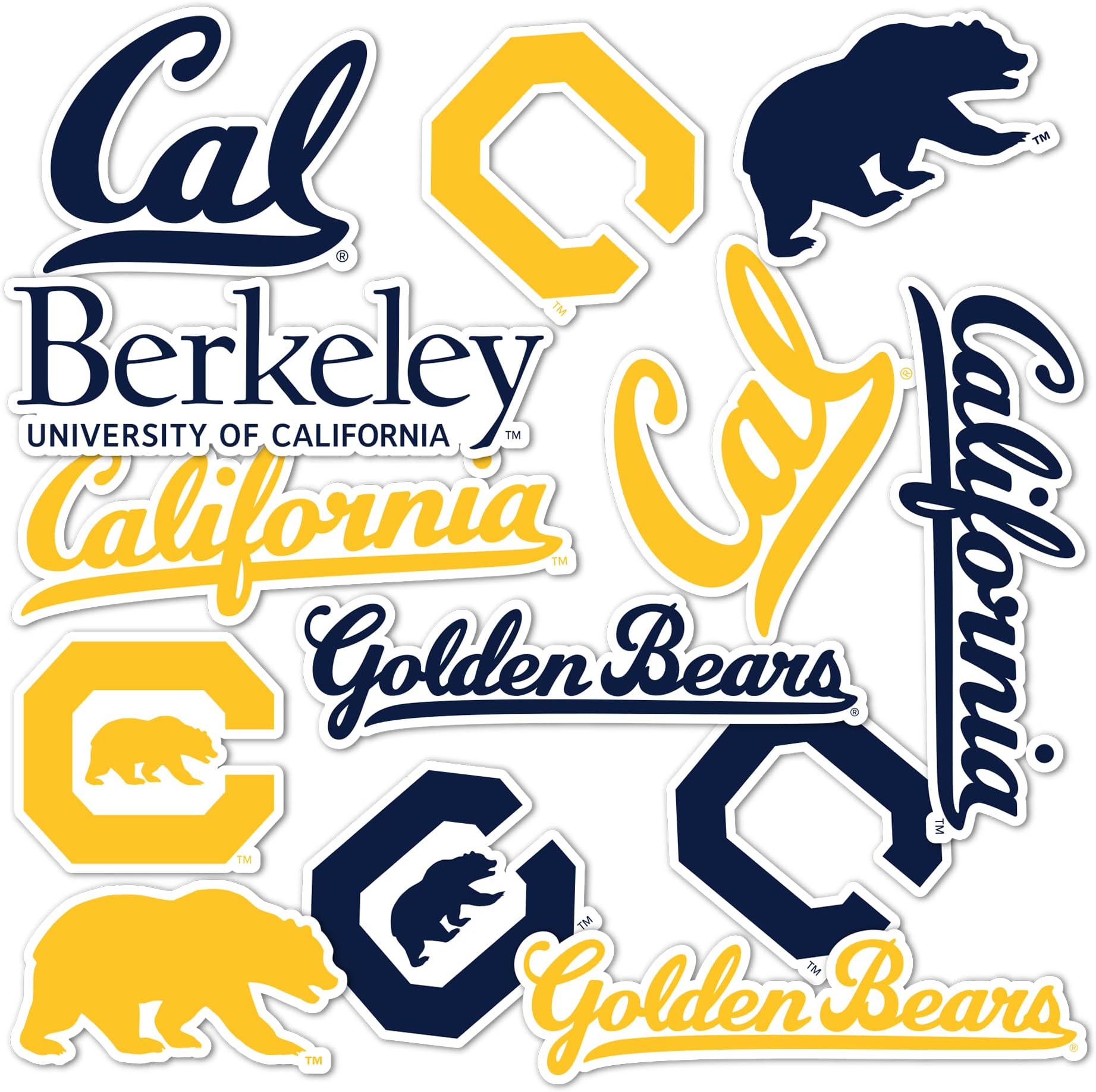Berkeley University of California Sticker Vinyl Decal Laptop Water Bottle Car Scrapbook (Type 2 Sheet)