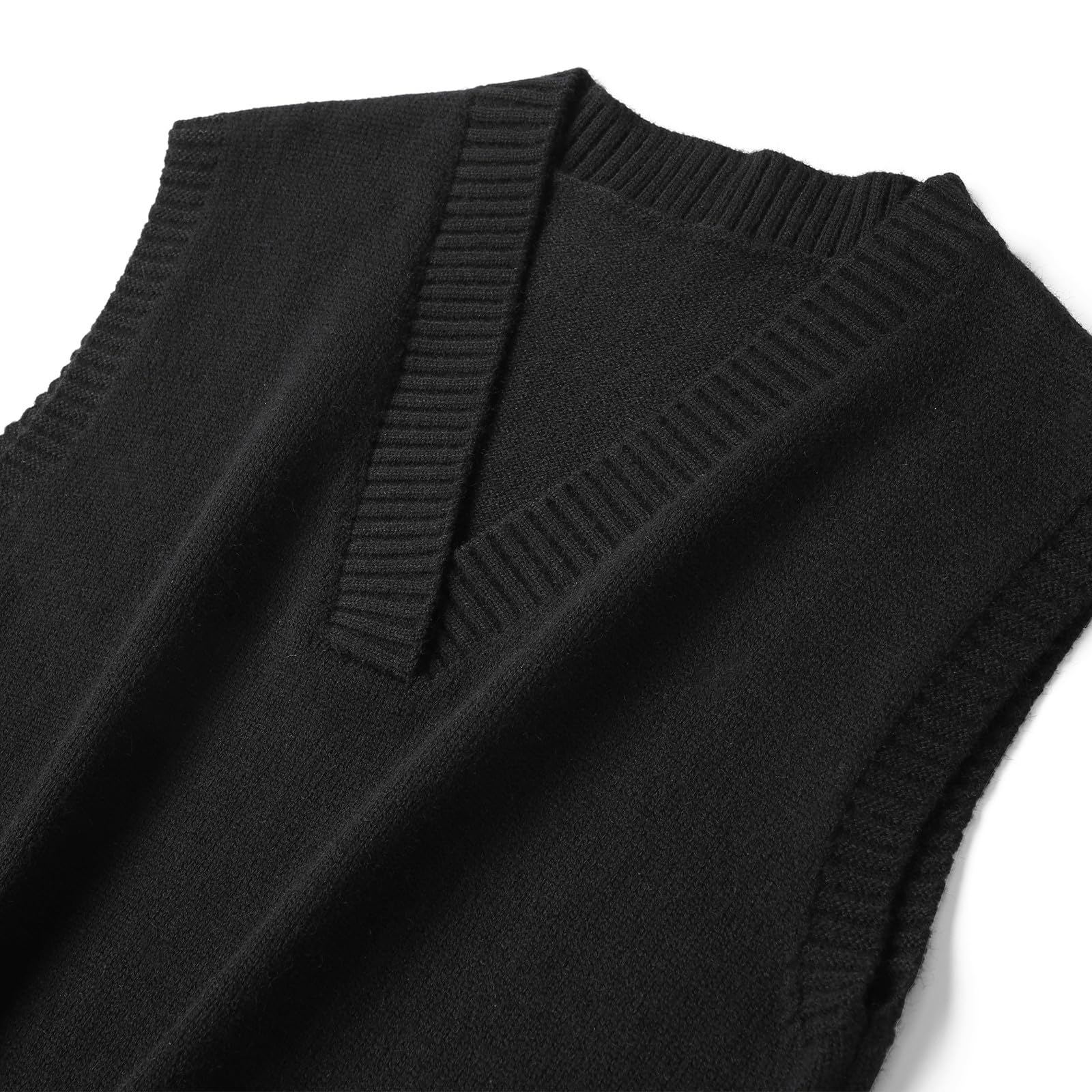 MODFUL Maglia da donna senza maniche con scollo a V, maglione grosso classico