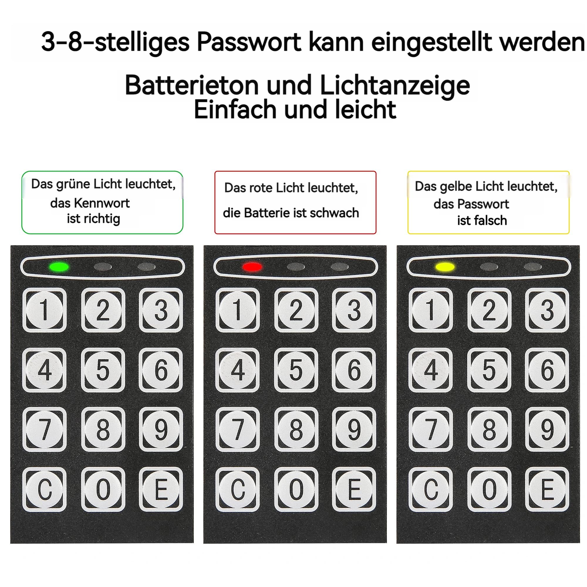 6,65L Kompakter Feuer- und Wasserdichter Tresor – Elektronischer Möbeltresor mit 2 Doppelstahlbolzen, Samtpolsterung und Notschlüsseln, 23 x 17 x 17 cm