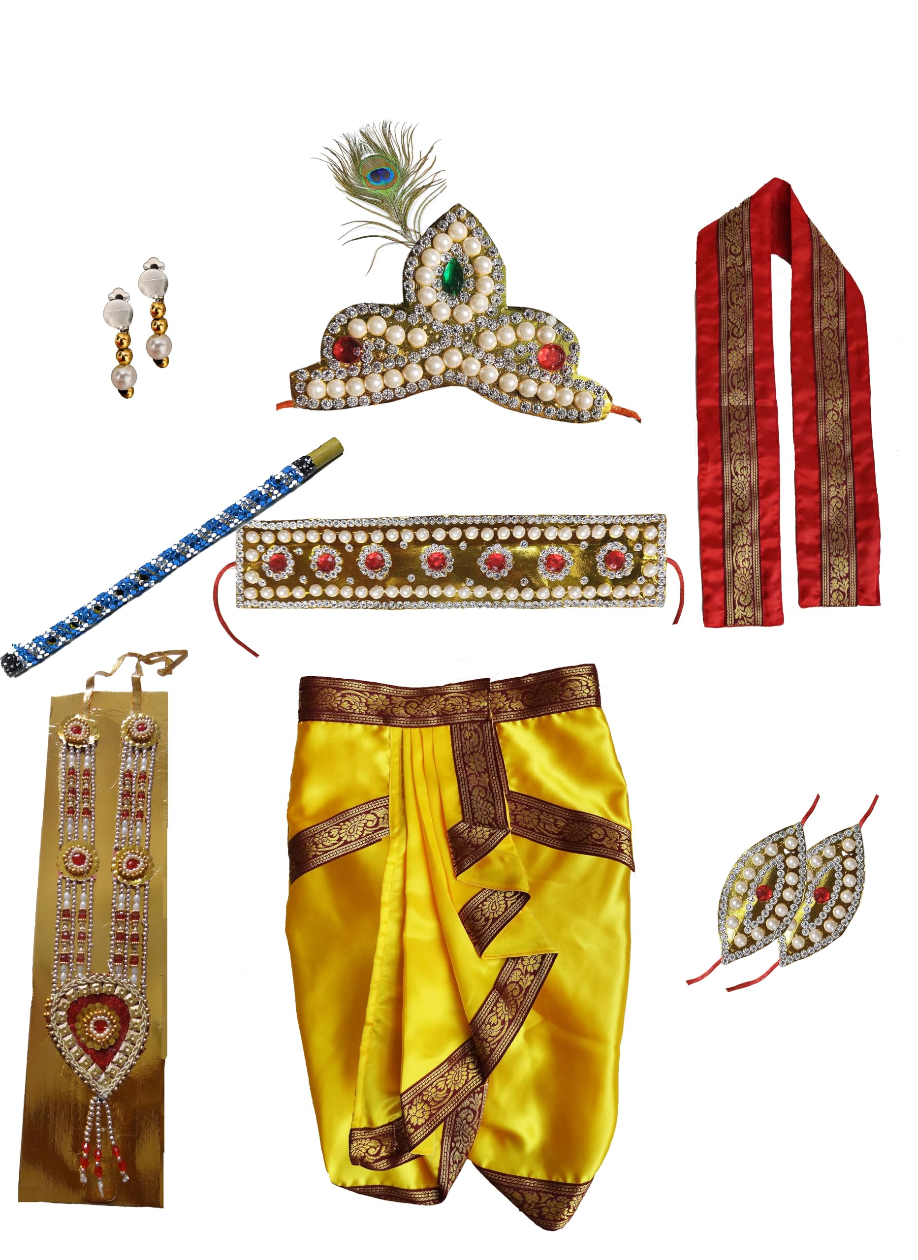 Pakhi Little Krishna Classical Theme Set - Yellow and Red