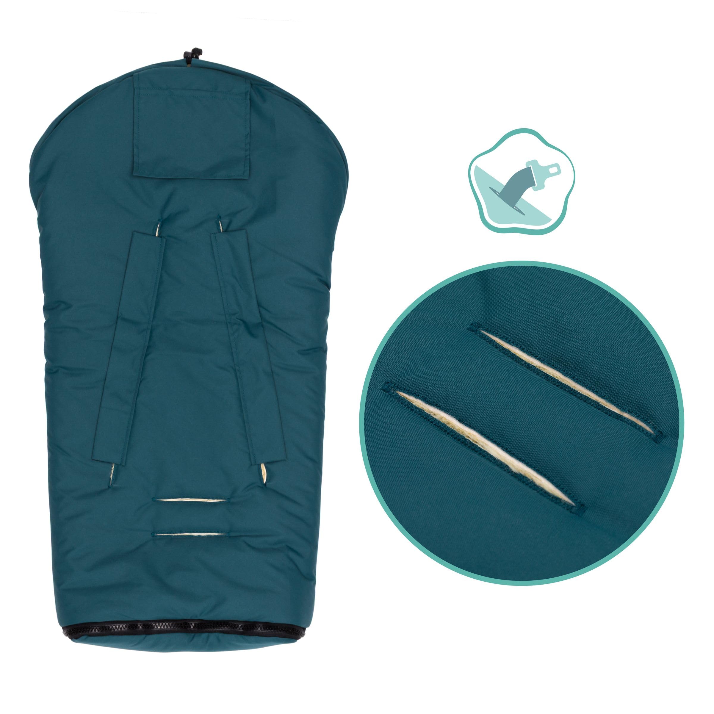 Fillikid Baby Fußsack Pamir & Windel Blaubär | Winterfußsack für Kinder | Lammfellfußsack für Babyschale, Kinderwagen & Buggy | warmer Fußsack mit echtem Lammfell | ab Geburt