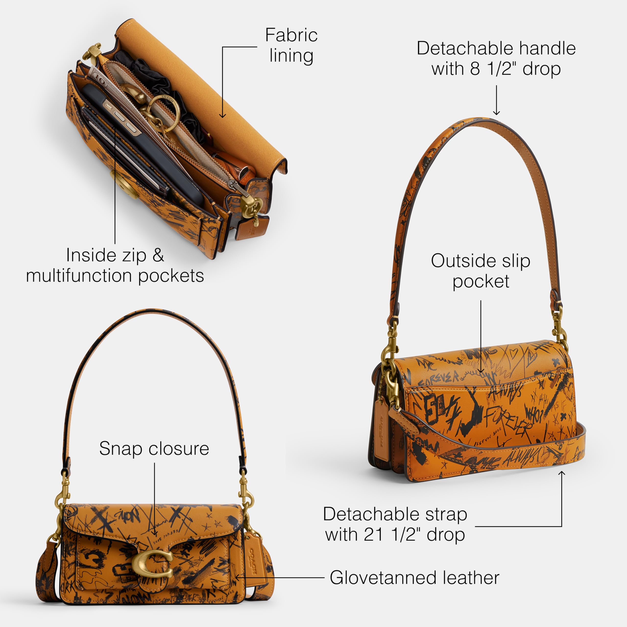 COACH Tabby Shoulder Bag 20 In Loved Leather With Quilting: 1z/Ochre Multi One Size