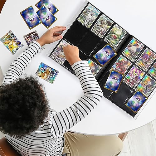 Miniatura 6 de Homotte Carpeta de tarjetas coleccionables compatible con tarjetas Pokémon, carpeta de álbum de tarjetas de 9 bolsillos, 360 tarjetas de juego de