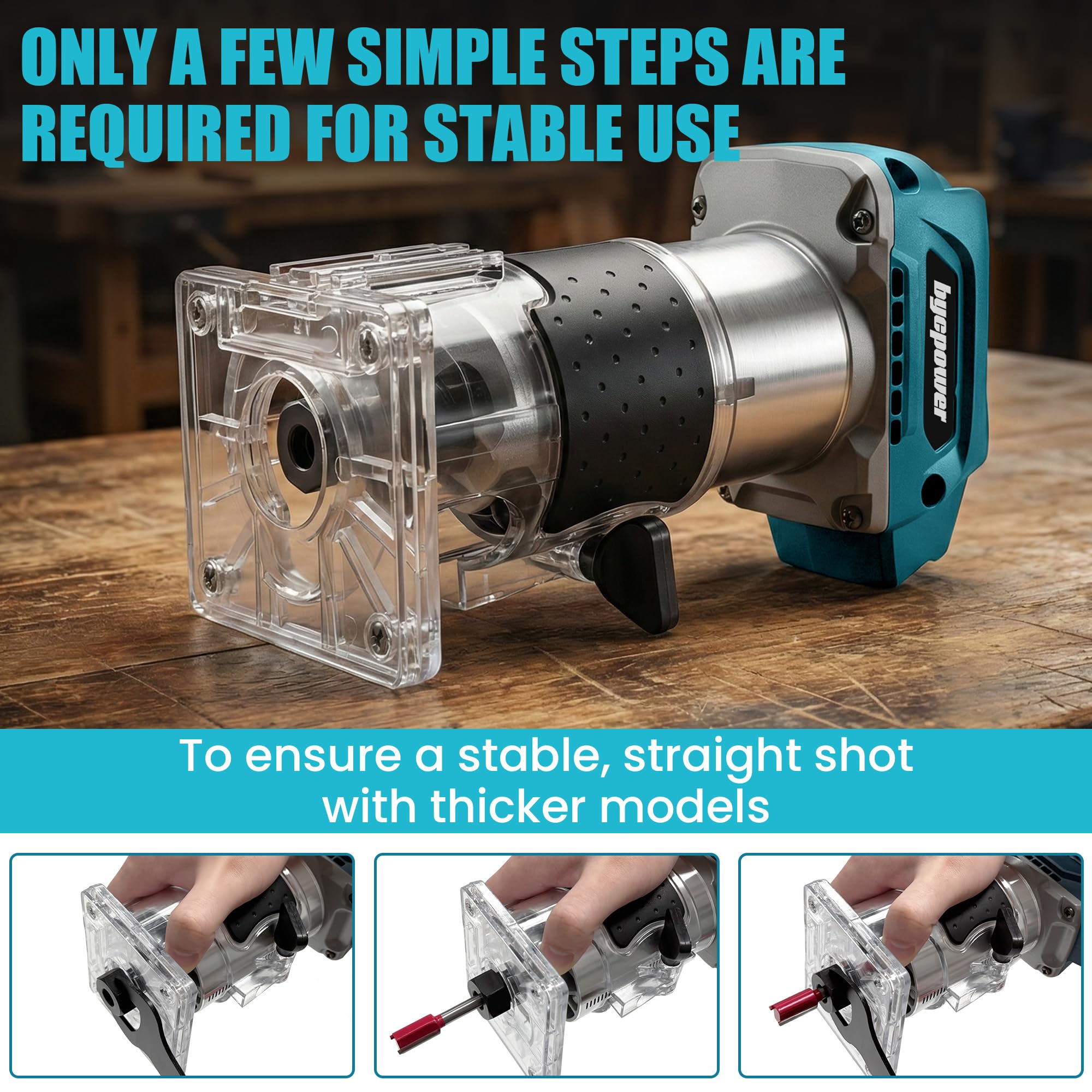 Akku Oberfräse für Ma-Kita 18V Akku, 30000 RPM Bürstenloser Motor, 5-Stufen Kantenfräse mit 2 Akku, Kabellose Holzfräse mit 6,35mm Durchmesser, mit 15pcs 1/4" Fräser für Holz & Kunststoff