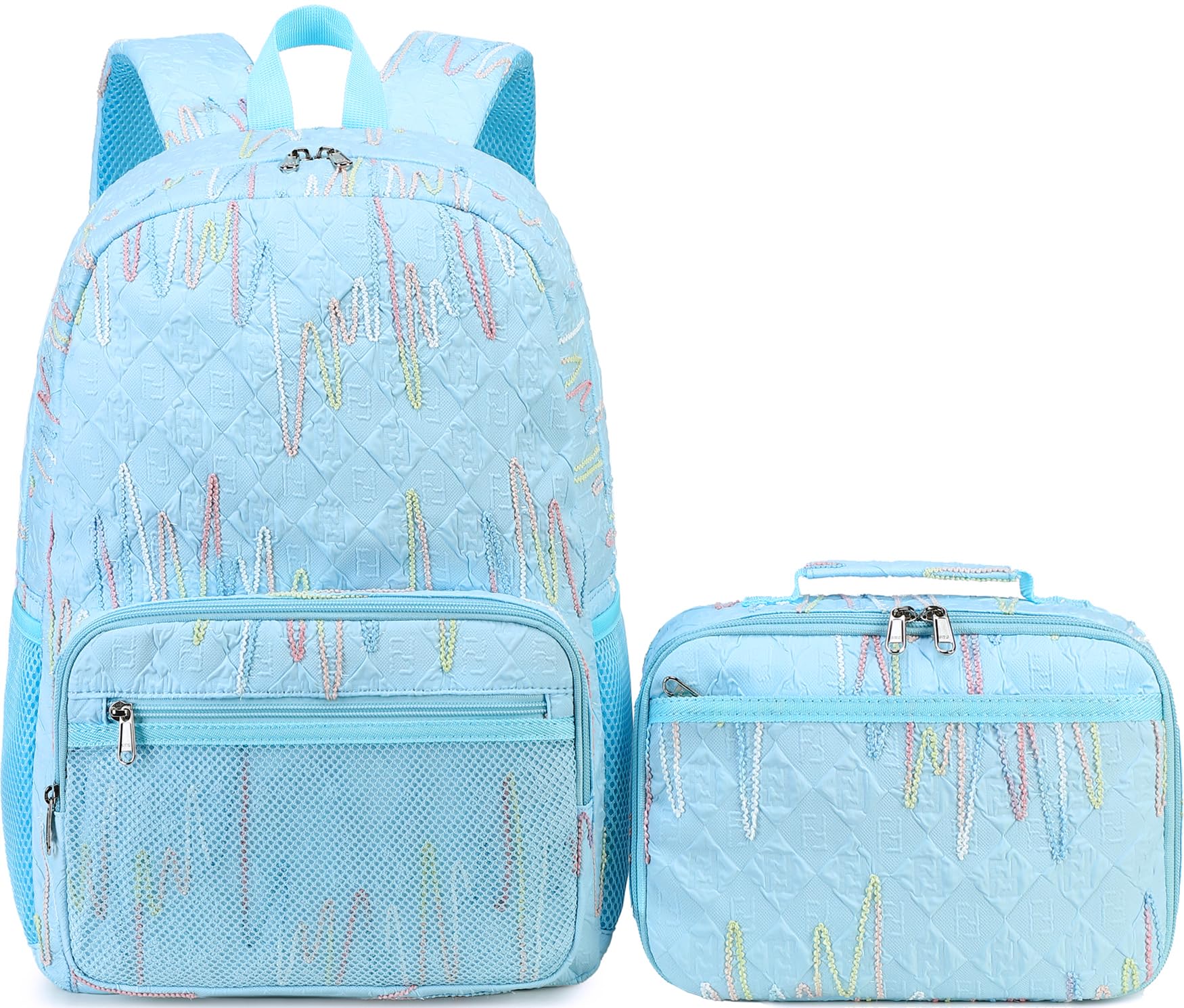 JIANYA Kids Backpack for School Lightweight Girls Backpack with Lunch Box Elementary Childrens School Book Bag