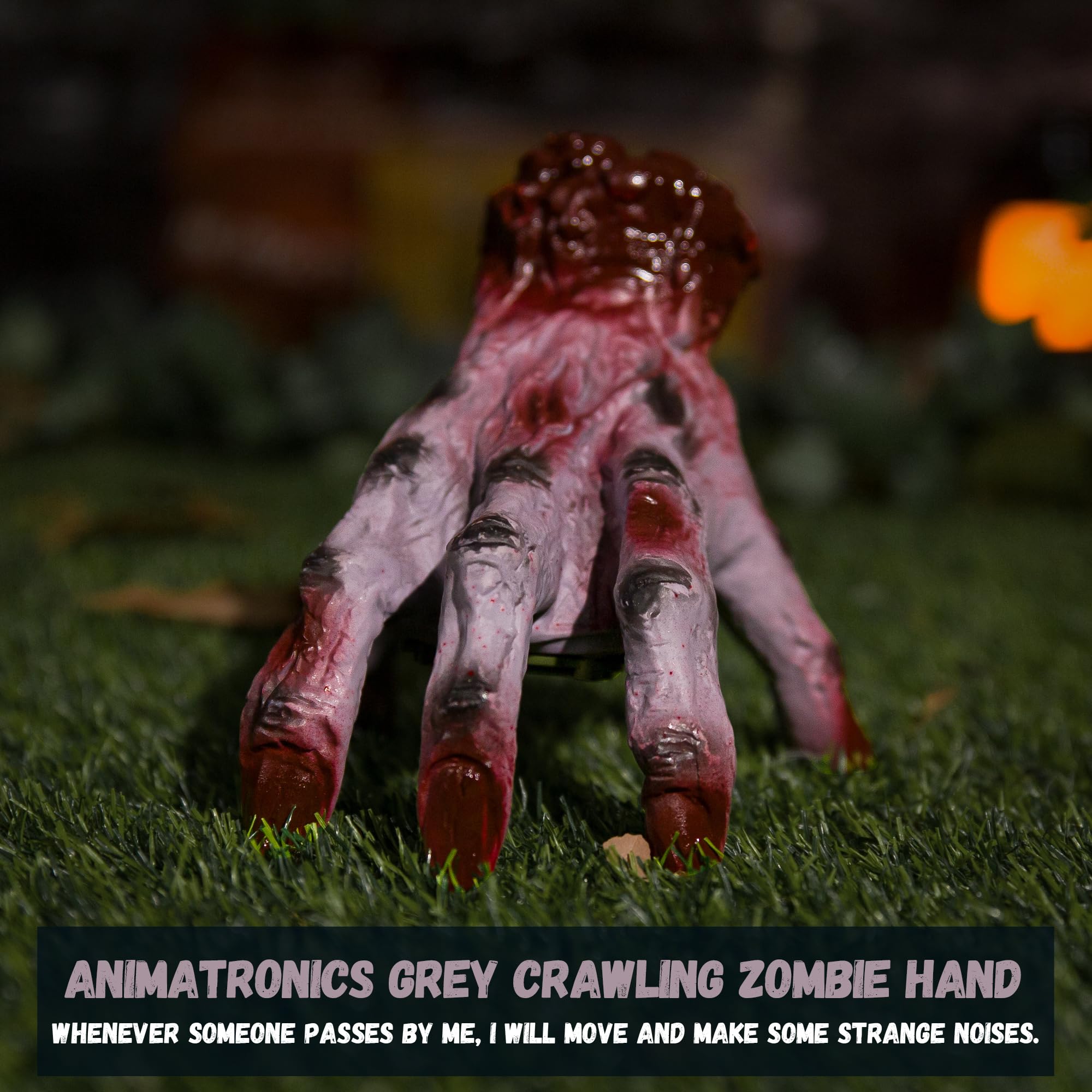 Mano Animatrónica De Halloween Que Gatea – Activación Por Sonido O Tacto, Realista Y Espeluznante, Para Decorar Casa Encantada, Fiestas Y Jardín