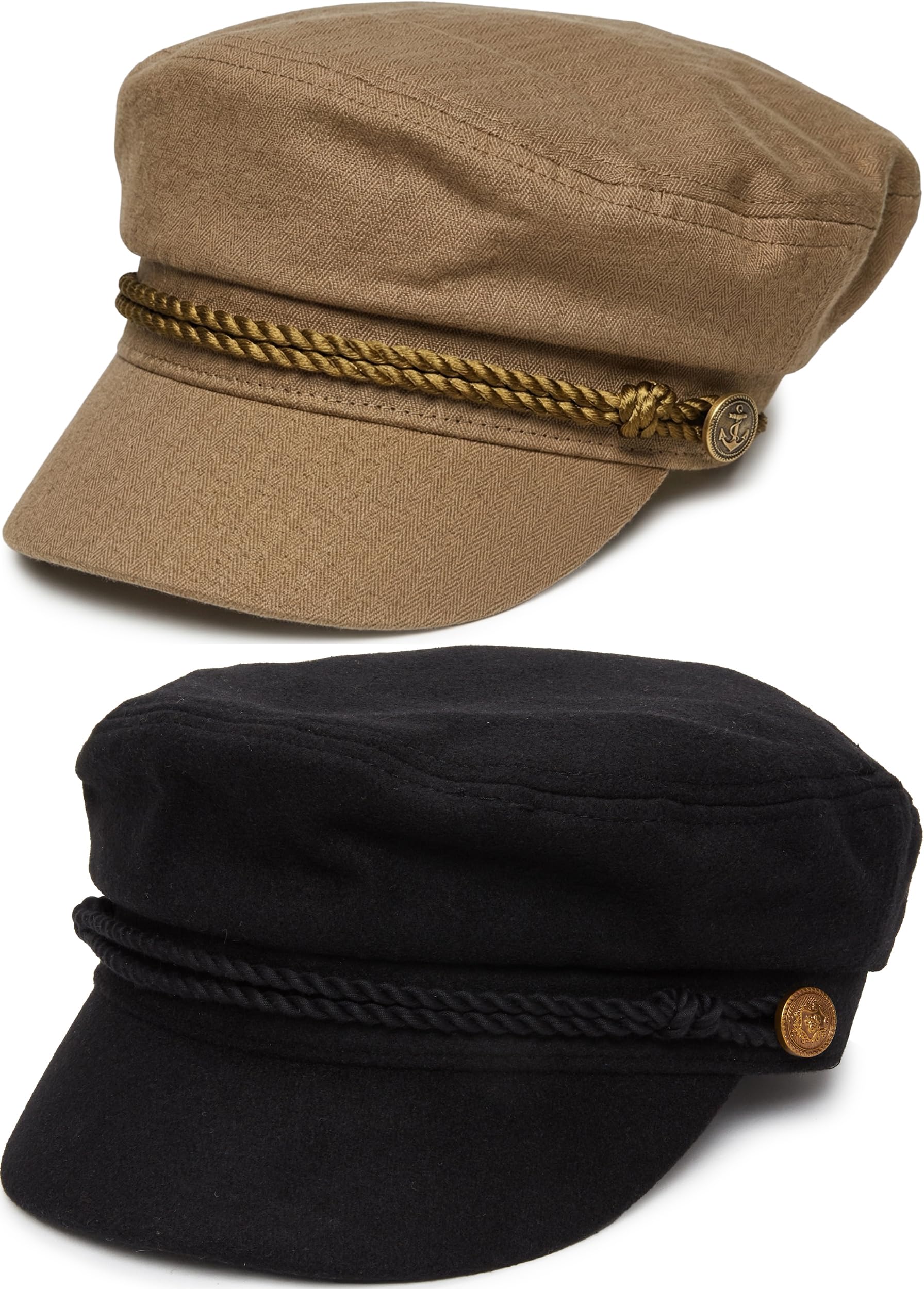 Funky Junque Greek Fisherman Newsboy Cap, Cotton Captains Bakerboy Hat