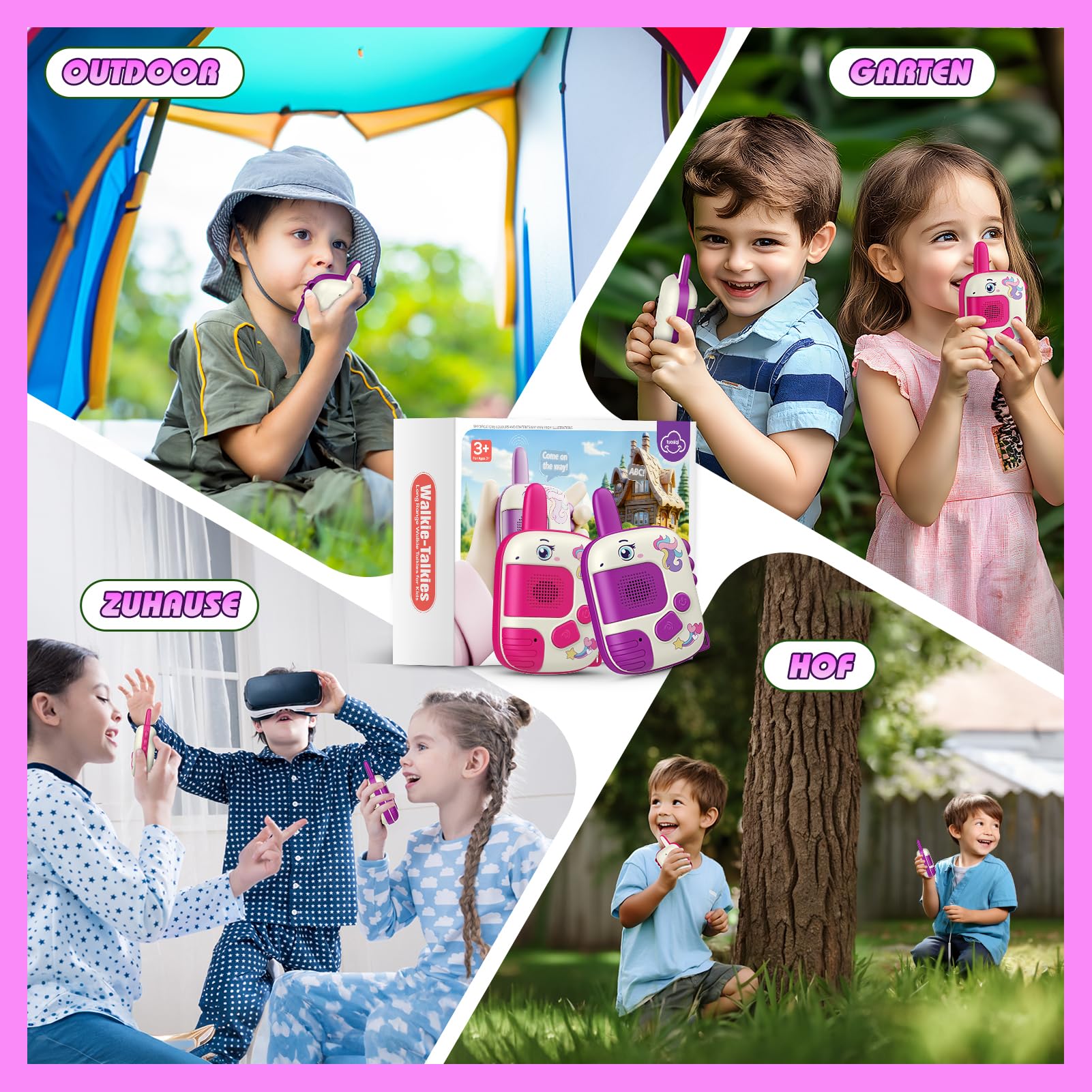 Walkie-Talkie Bambini, Regalo Bambina 3-8 Anni Walkie Talkies Giochi Bambina 3 4 5 6 7 Anni Giocattoli Giochi Esterno Bambina Giocattoli Bambina 4-6 Anni Unicorno Regalo di Pasqua