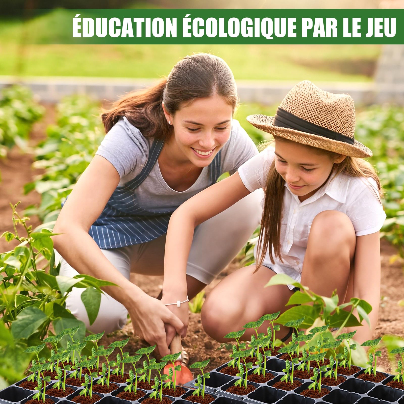 Sharplace 10 PCS Plateaux de Semis, Culture des Plantes Plateau, Plateau de Semis Croissance Plateaux avec des Trous de Drain, Pépinière de Semis en Plastique pour La Maison de Jardin, 72 Trous